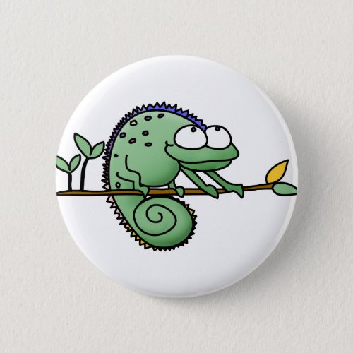 Chameleon Cute Funny  Pinback Button