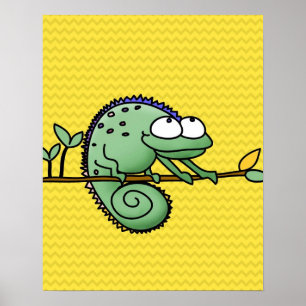 Chameleon Cute Funny Poster