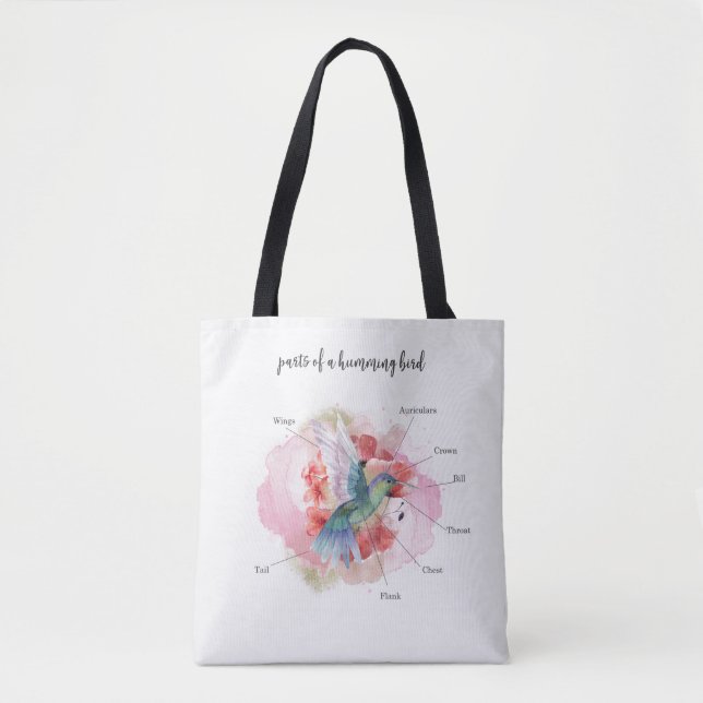 Chameleon Diagram Watercolor Educational Tote Bag (Front)