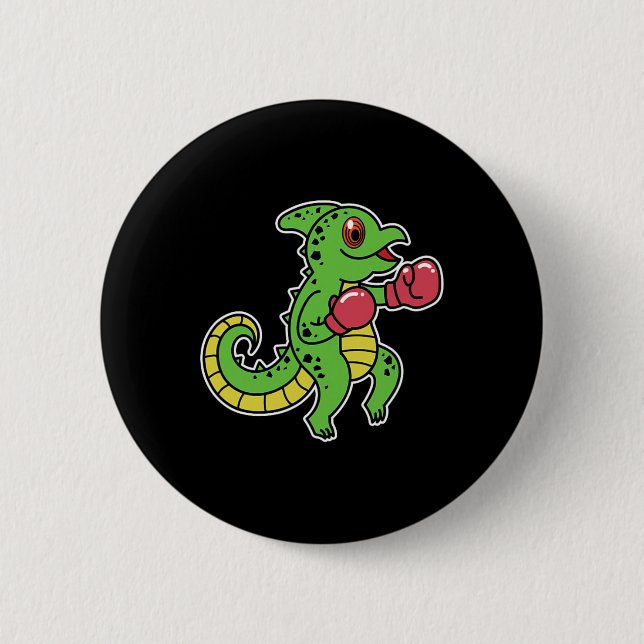 Chameleon Does Boxing  Button (Front)