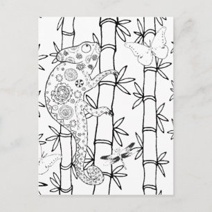 Chameleon Doodle Postcard