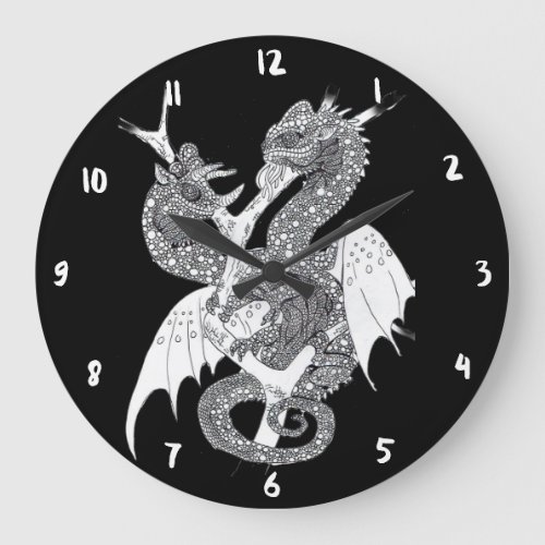 Chameleon Dragon Large Clock