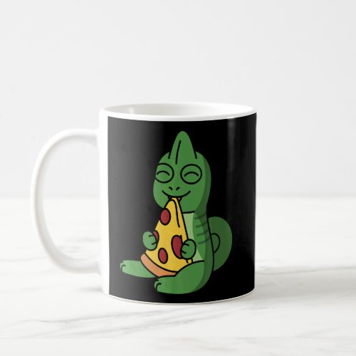 Chameleon Eating Pizza Pet    Coffee Mug