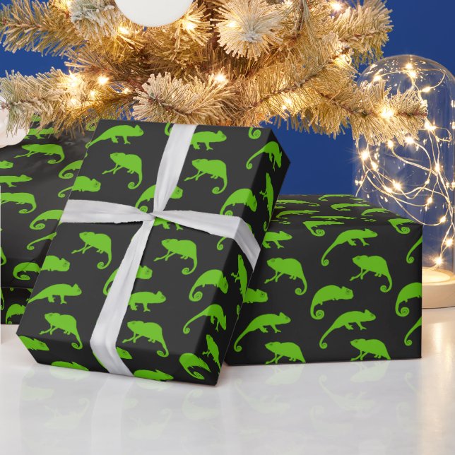 Chameleon Exotic Reptile Pattern Wrapping Paper (Holidays)