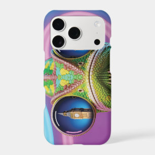 Chameleon Eye Reflection of Big Ben in Neon Lights iPhone 17 Pro Case