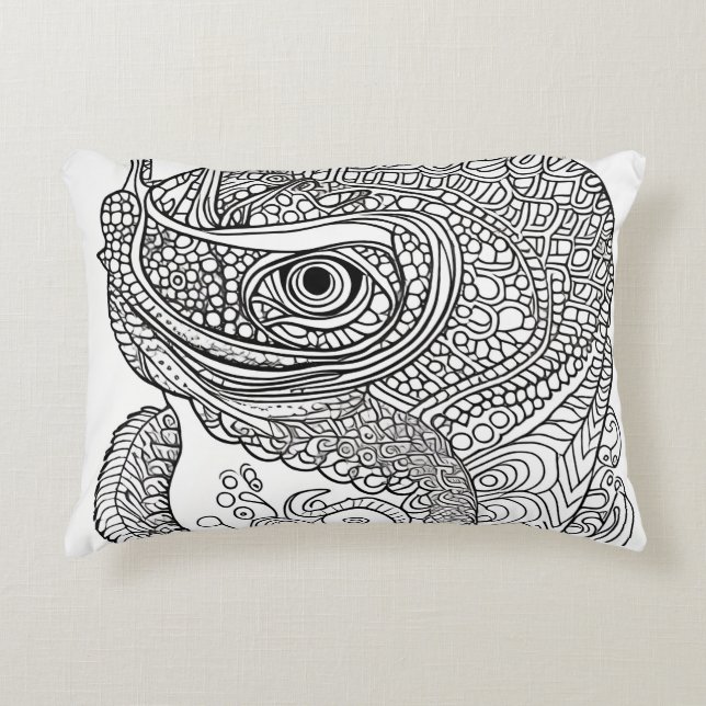 Chameleon Face Accent Pillow (Front)