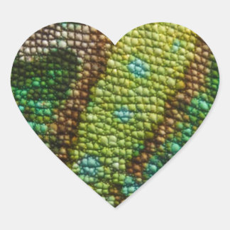 CHAMELEON FAUX SKIN TEXTURE HEART STICKER