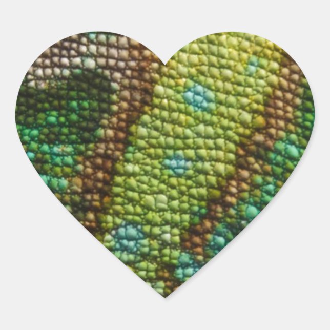 CHAMELEON FAUX SKIN TEXTURE HEART STICKER (Front)