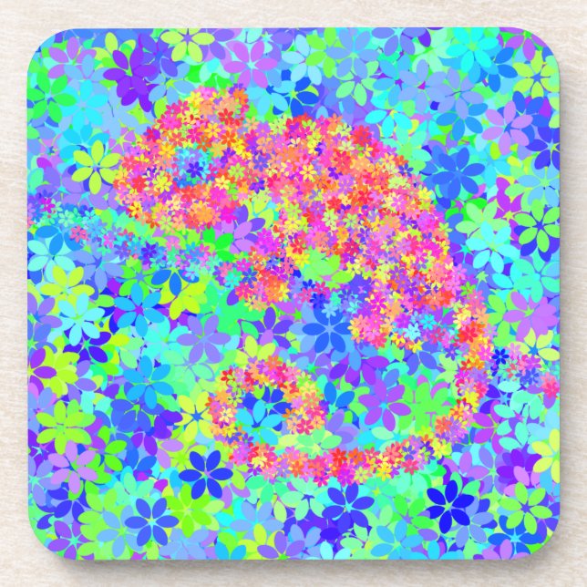 CHAMELEON flower camouflage Beverage Coaster (Front)