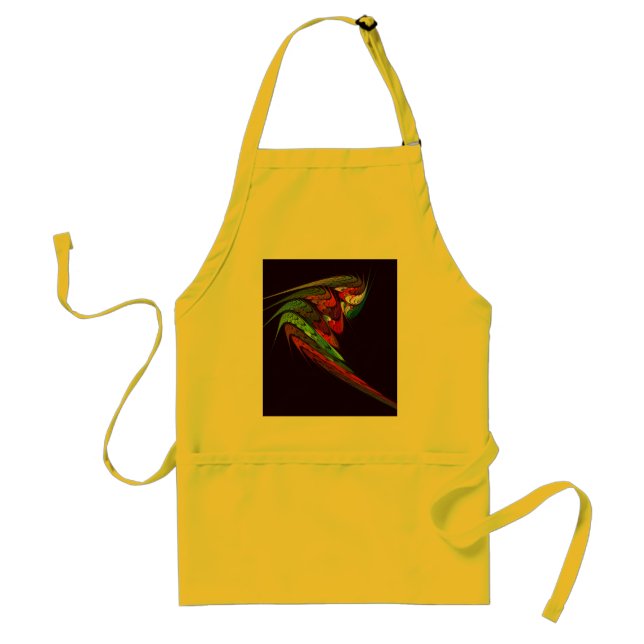 Chameleon Fractal Abstract Art in Vibrant Motion Adult Apron (Front)