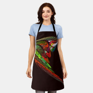 Chameleon Fractal Abstract Art in Vibrant Motion Apron