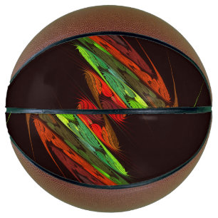Chameleon Fractal Abstract Art in Vibrant Motion Basketball