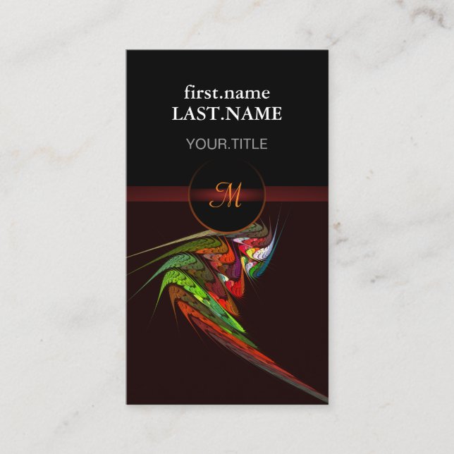 Chameleon Fractal Abstract Art in Vibrant Motion Business Card (Front)