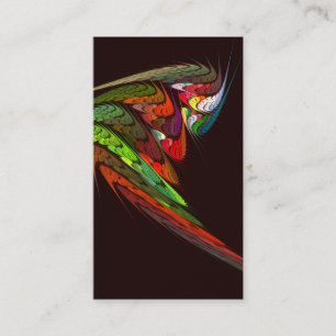 Chameleon Fractal Abstract Art in Vibrant Motion Business Card