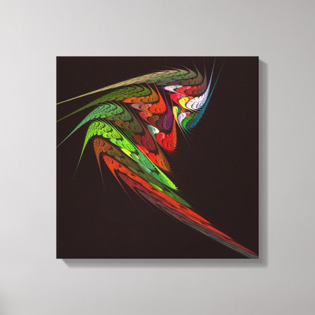 Chameleon Fractal Abstract Art in Vibrant Motion Canvas Print (Front)