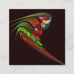 Chameleon Fractal Abstract Art in Vibrant Motion Enclosure Card