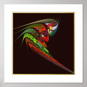 Chameleon Fractal Abstract Art in Vibrant Motion Foil Prints