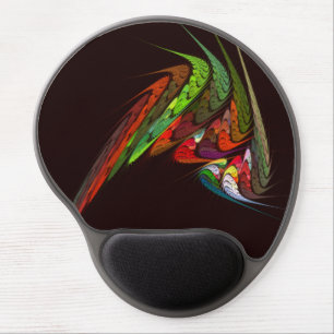Chameleon Fractal Abstract Art in Vibrant Motion Gel Mouse Pad