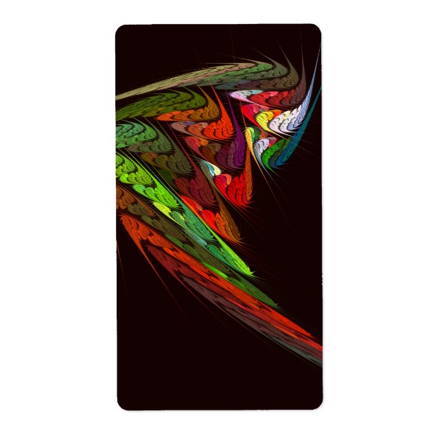 Chameleon Fractal Abstract Art in Vibrant Motion Label (Front)