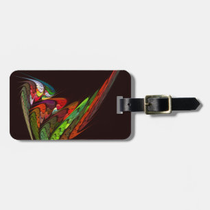Chameleon Fractal Abstract Art in Vibrant Motion Luggage Tag