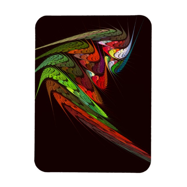 Chameleon Fractal Abstract Art in Vibrant Motion Magnet (Vertical)