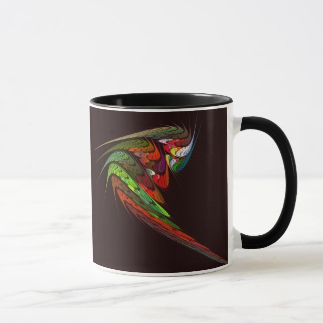 Chameleon Fractal Abstract Art in Vibrant Motion Mug (Right)