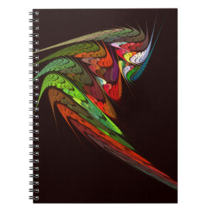 Chameleon Fractal Abstract Art in Vibrant Motion Notebook