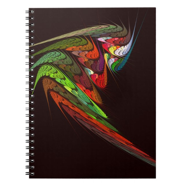 Chameleon Fractal Abstract Art in Vibrant Motion Notebook (Front)
