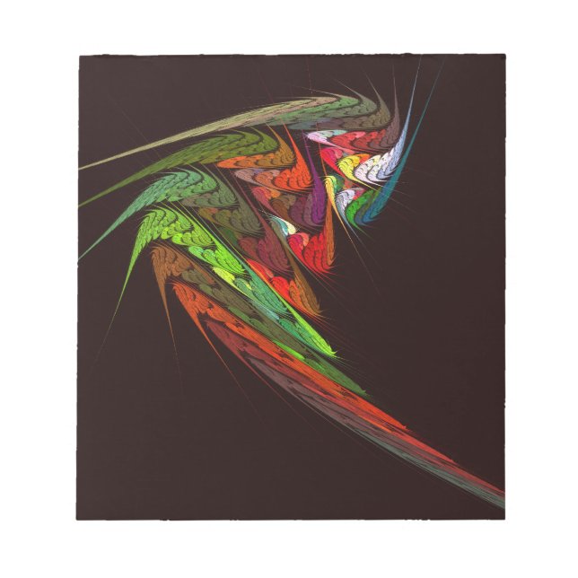 Chameleon Fractal Abstract Art in Vibrant Motion Notepad (Front)