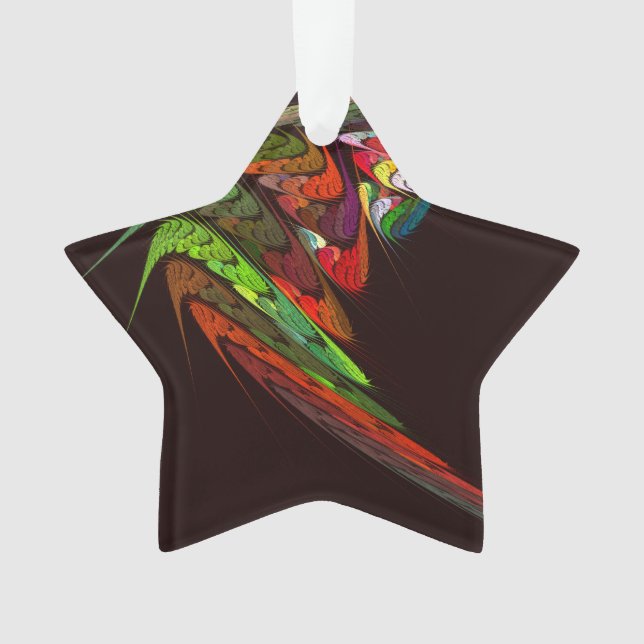 Chameleon Fractal Abstract Art in Vibrant Motion Ornament (Front)