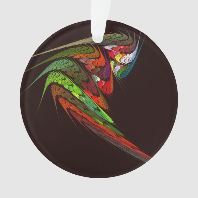 Chameleon Fractal Abstract Art in Vibrant Motion Ornament (Front)