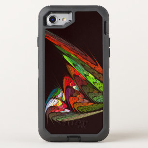 Chameleon Fractal Abstract Art in Vibrant Motion OtterBox Defender iPhone SE/8/7 Case