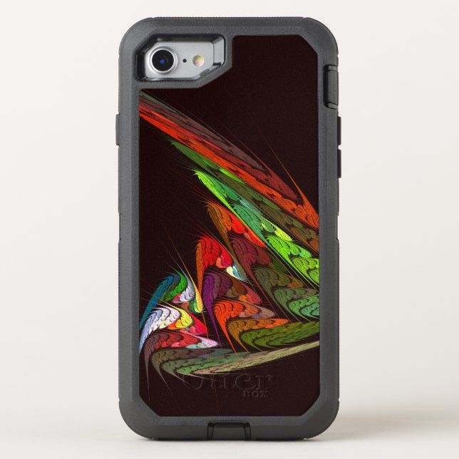 Chameleon Fractal Abstract Art in Vibrant Motion Otterbox iPhone Case (Back)