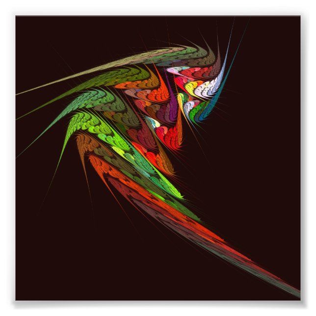 Chameleon Fractal Abstract Art in Vibrant Motion Photo Print (Front)