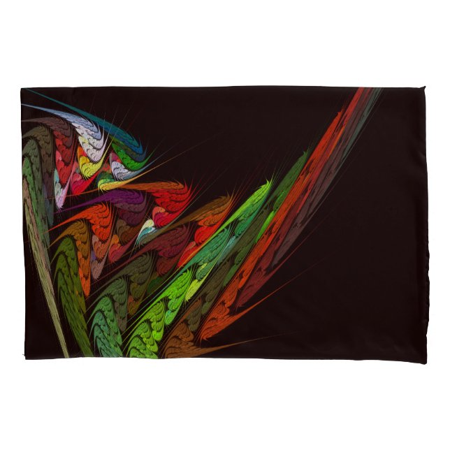 Chameleon Fractal Abstract Art in Vibrant Motion Pillow Case (Front)