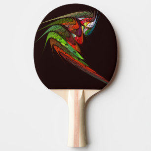 Chameleon Fractal Abstract Art in Vibrant Motion Ping-Pong Paddle