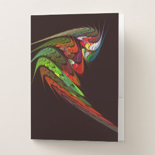 Chameleon Fractal Abstract Art in Vibrant Motion Pocket Folder