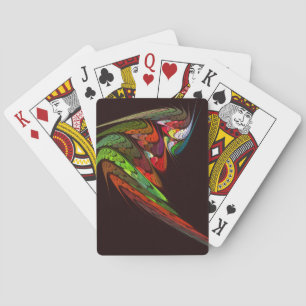 Chameleon Fractal Abstract Art in Vibrant Motion Poker Cards