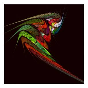 Chameleon Fractal Abstract Art in Vibrant Motion Poster