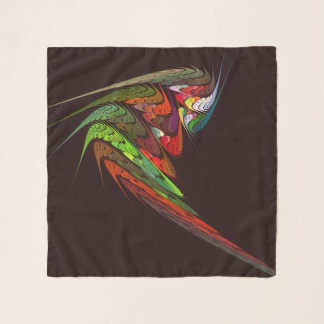 Chameleon Fractal Abstract Art in Vibrant Motion Scarf (Front)