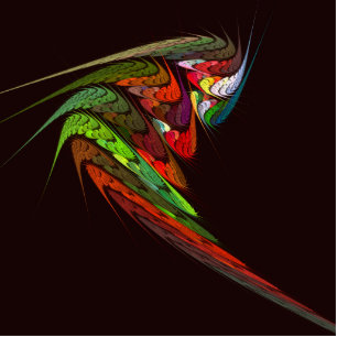 Chameleon Fractal Abstract Art in Vibrant Motion Statuette