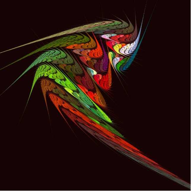 Chameleon Fractal Abstract Art in Vibrant Motion Statuette (Front)