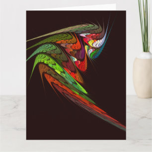 Chameleon Fractal Abstract Art in Vibrant Motion Thank You Card