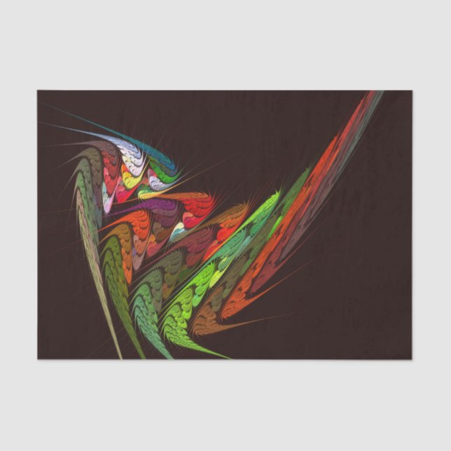 Chameleon Fractal Abstract Art in Vibrant Motion Tissue Paper (Front)