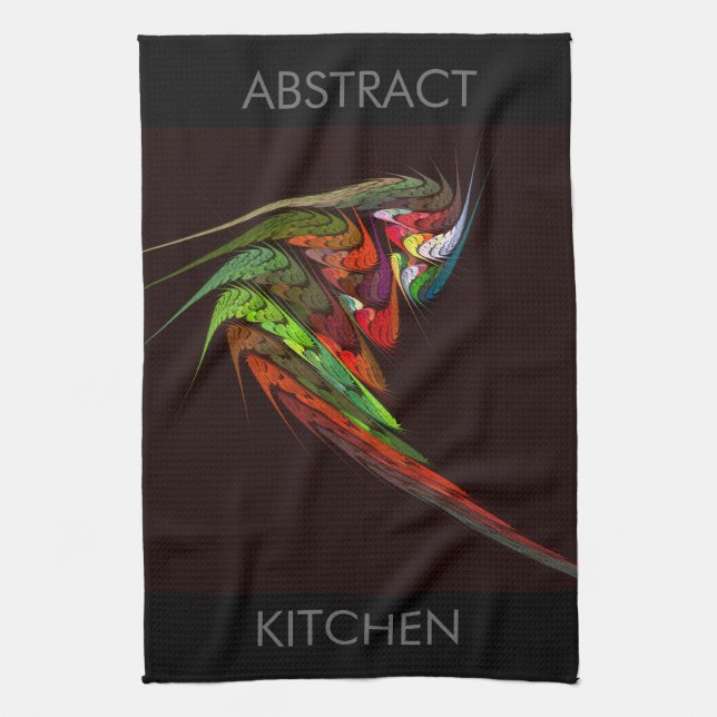 Chameleon Fractal Abstract Art in Vibrant Motion Towel (Vertical)