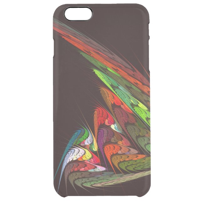 Chameleon Fractal Abstract Art in Vibrant Motion Uncommon iPhone Case (Back)
