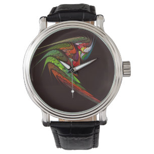 Chameleon Fractal Abstract Art in Vibrant Motion Watch