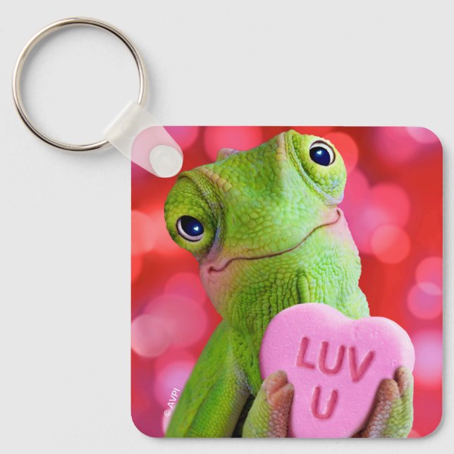 Chameleon Heart (Luv U) Keychain (Front)