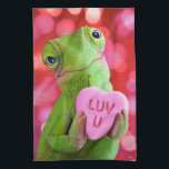 Chameleon Heart (Luv U) Kitchen Towel<br><div class="desc">I get lost in your eyes! | Avanti,  the Global Humor Brand™ has been entertaining the world with its Feel Good Funny greeting cards for over 40 years. Our characters live life to the fullest and celebrate the humor in everyday life.</div>