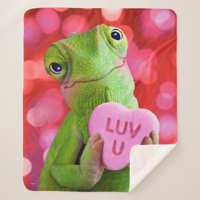 Chameleon Heart (Luv U) Sherpa Blanket (Front)